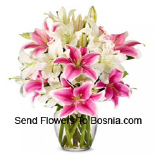 Dreamy White and Pink Lilies