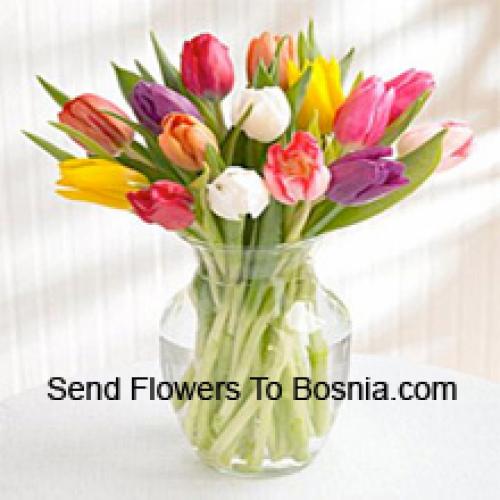 Beautiful Assorted Tulips in Vase