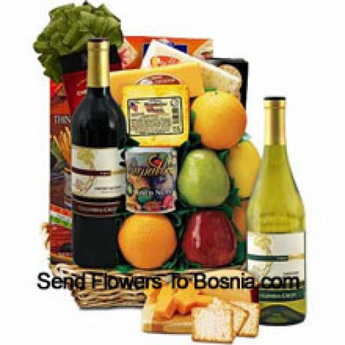 Charming Hamper Containing Wine