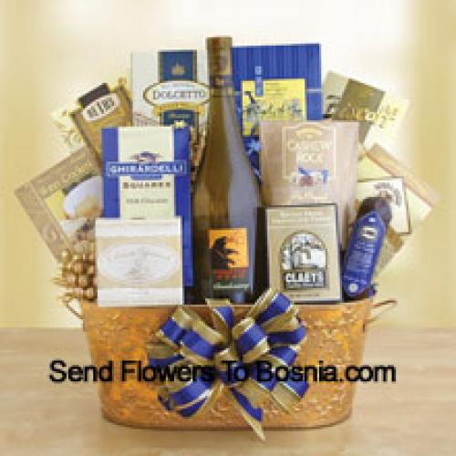 Wine Basket Filled With Goodies