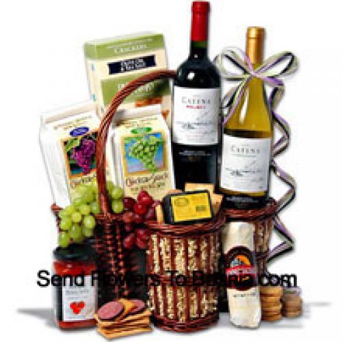 Gourmet Basket Filled with Wines