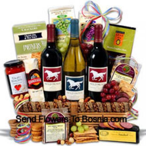 Goodies Basket with Selected Wines